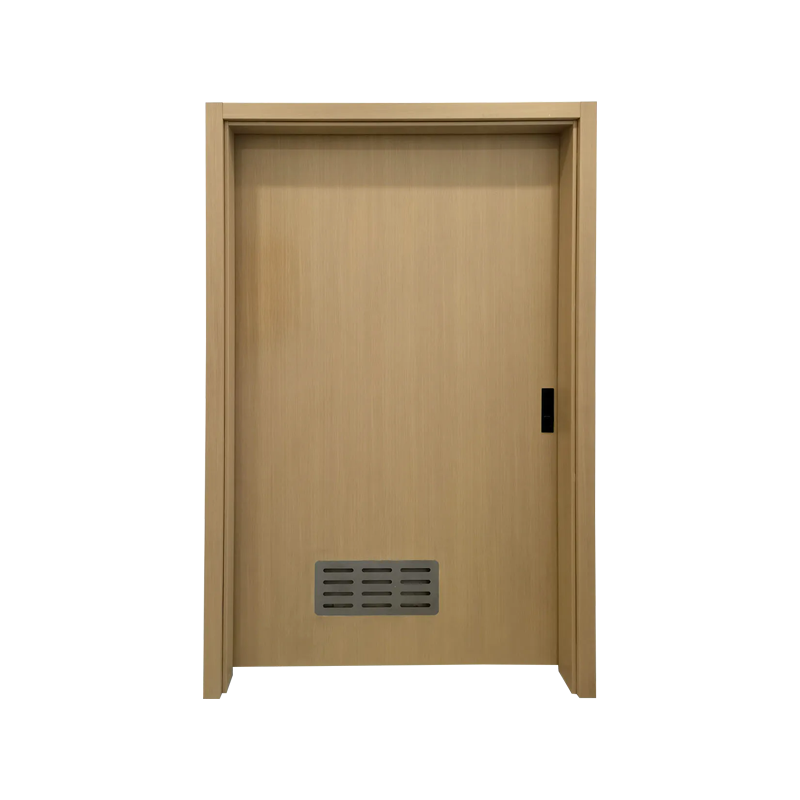 Puerta corrediza de acero tipo granero con paneles con rejilla