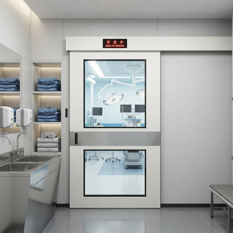 Puerta corrediza de vidrio hermético para sala limpia del hospital