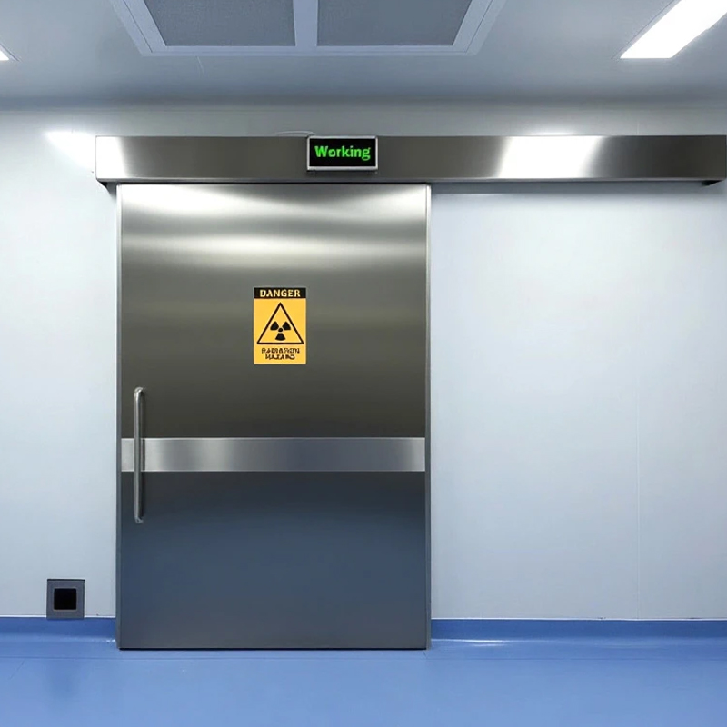 Puerta corredera automática revestida de plomo de acero inoxidable para sala de rayos X de hospital