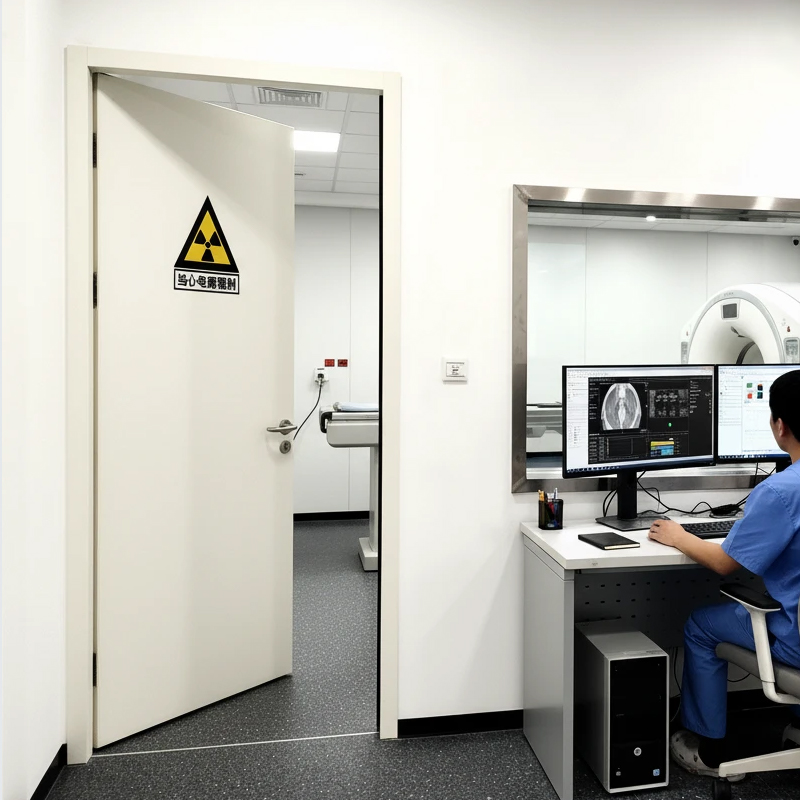 Puerta de la sala de control de TC con protección de rayos X revestida de plomo del hospital