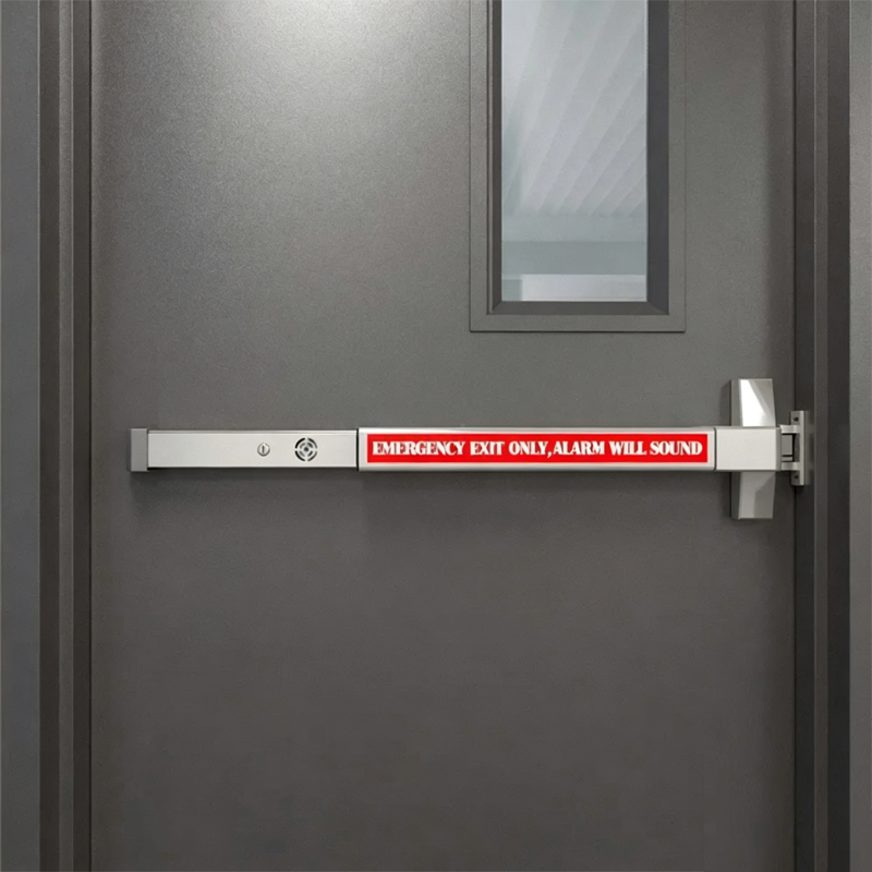 Puerta de barra de empuje de acero con alarma Puerta de barra de empuje de acero con alarma