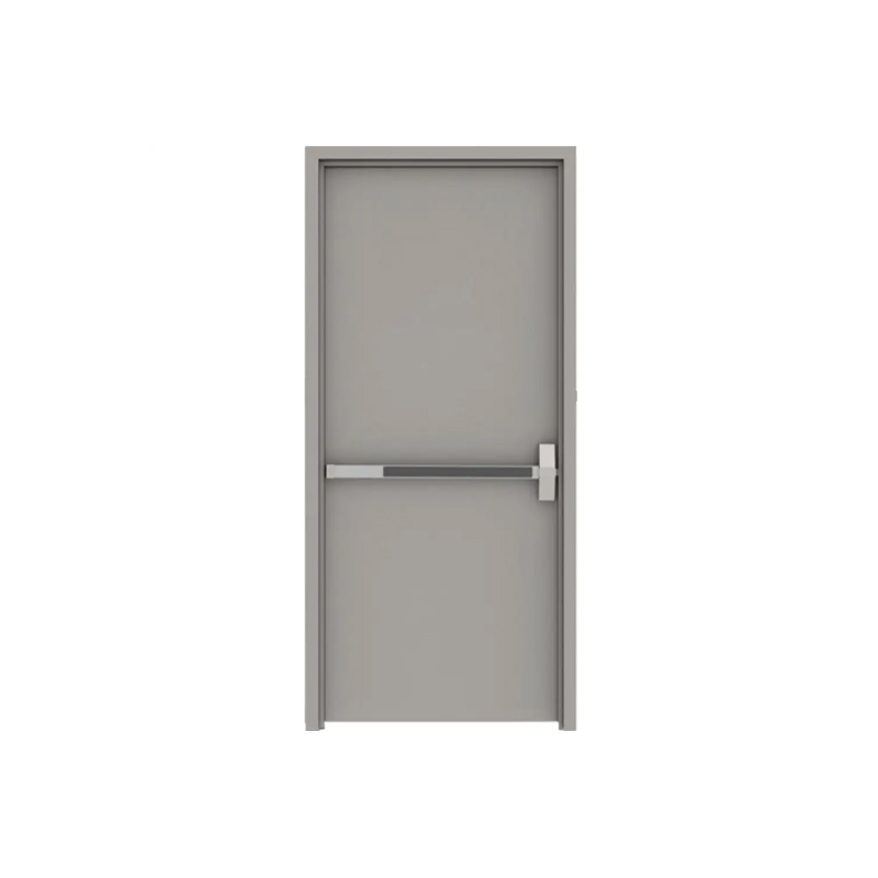 Salida de emergencia Puerta de acero empotrada gris