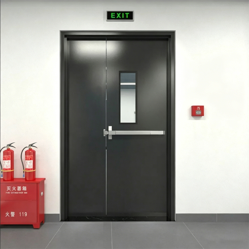 Puerta Y Media De Acero Con Barra De Empuje