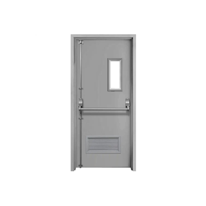 Puerta de salida de emergencia de acero con varilla vertical