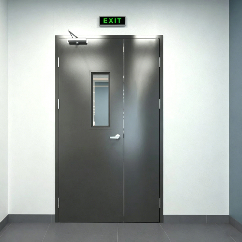 Puerta Y Media De Acero Con Barra De Empuje