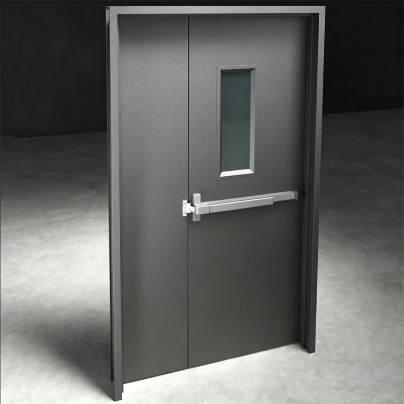 Puerta Y Media De Acero Con Barra De Empuje